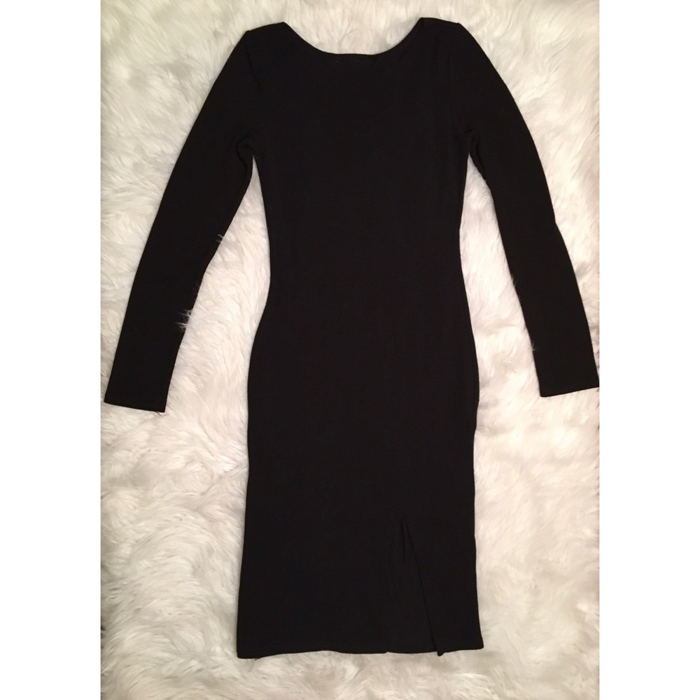 🍋Fashion nova black long sleeved bodycon xs